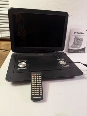 Sylvania Black Portable DVD Player with Remote and Swivel Screen
